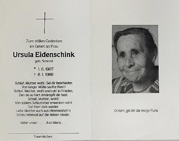 Schneider, † 08.01.1988