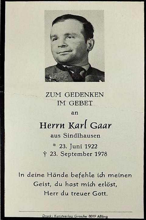 Schreier, † 23.09.1978