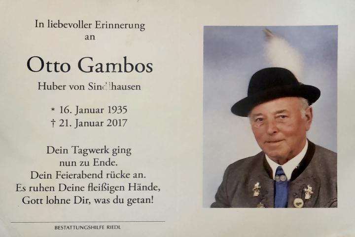 Gambos Otto, † 21.01.2017