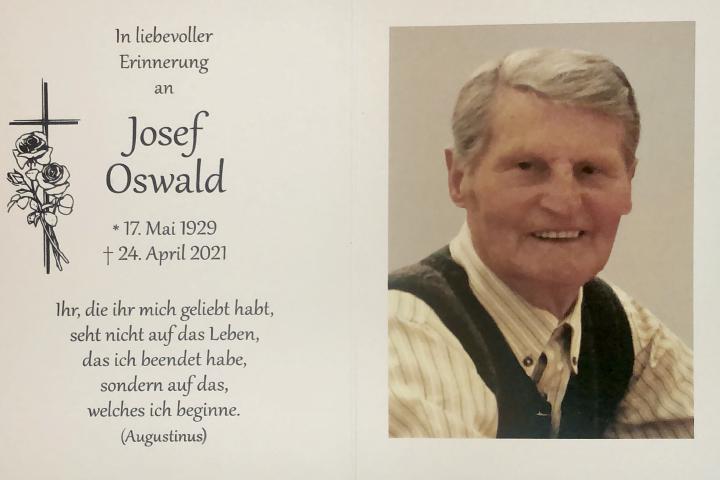 Oswald Josef, † 24.04.2021