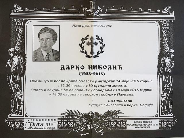 Nikolitsch, † 14.05.2015