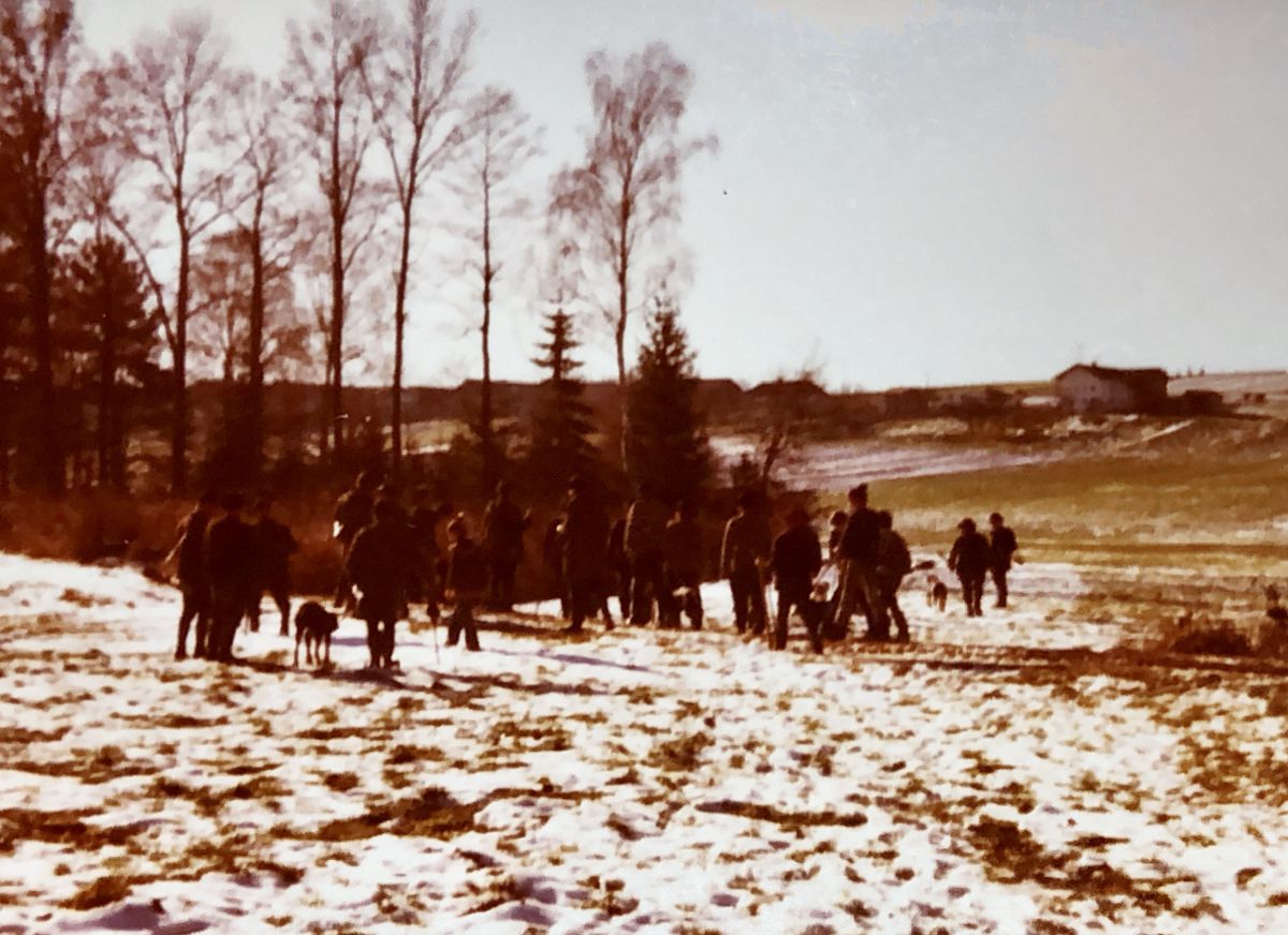 Treibjagd im Schnee bei Sindlhausen