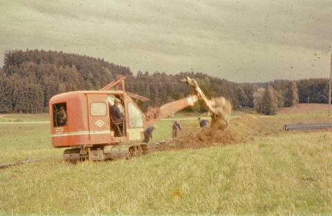 Dia vom Bau der Wasseranlage